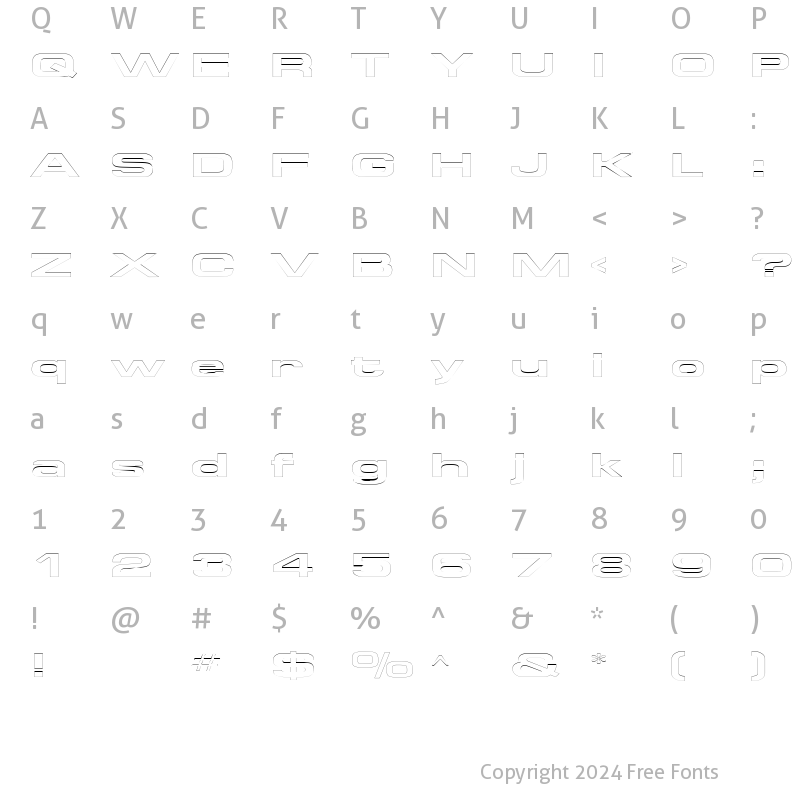 Character Map of SupertouchOutline Regular