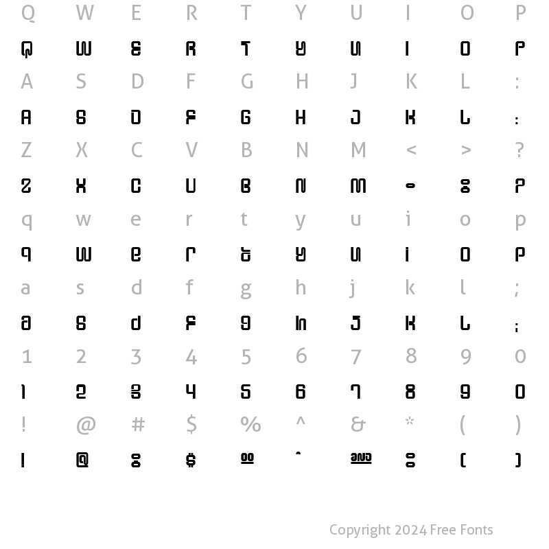 Character Map of Supervixen Honeyed Out Regular