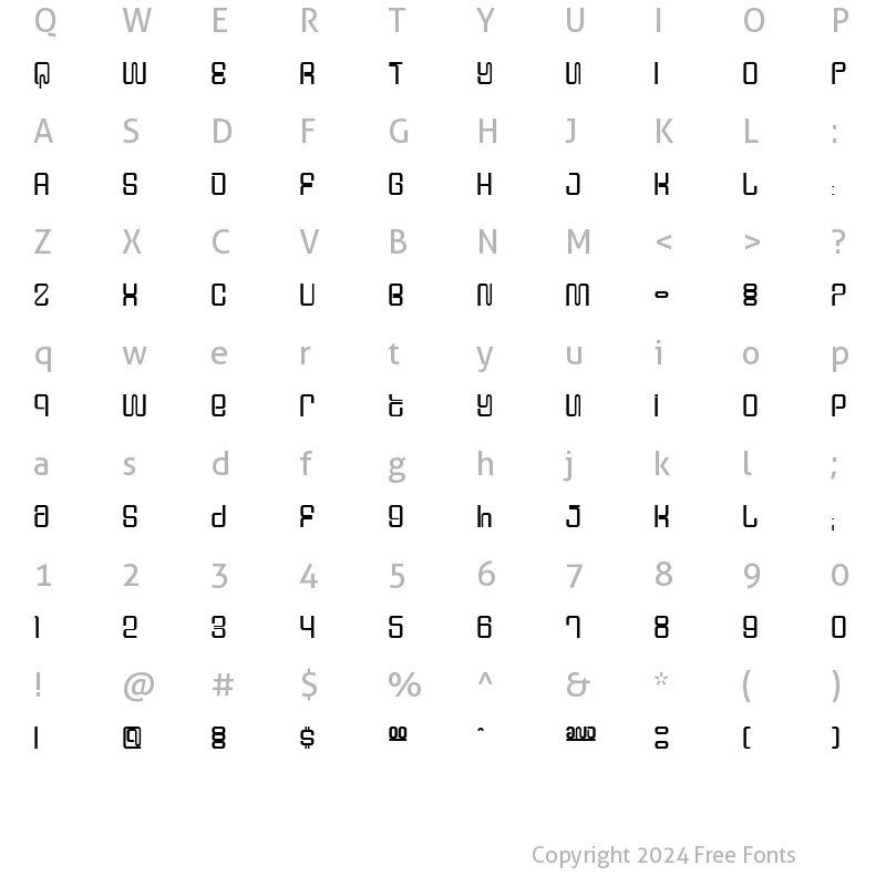 Character Map of Supervixen Regular