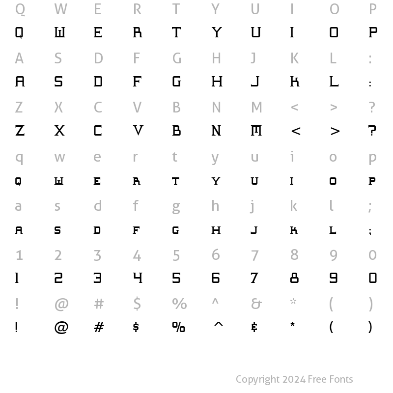 Character Map of Supremaganda BTN Regular