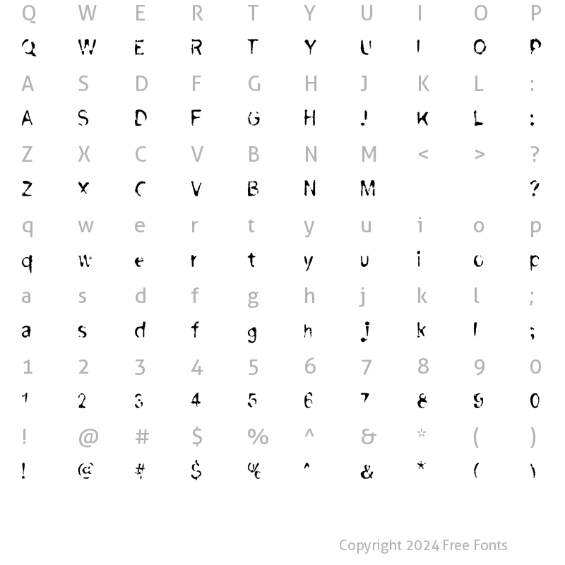 Character Map of Surface Rough Regular