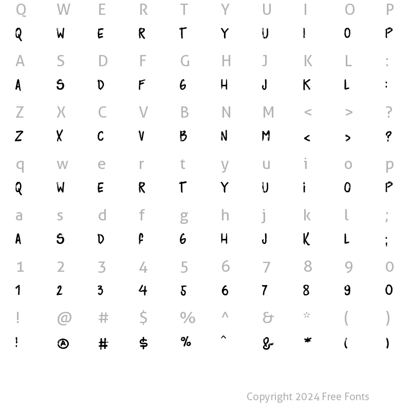 Character Map of Surfbars Italic