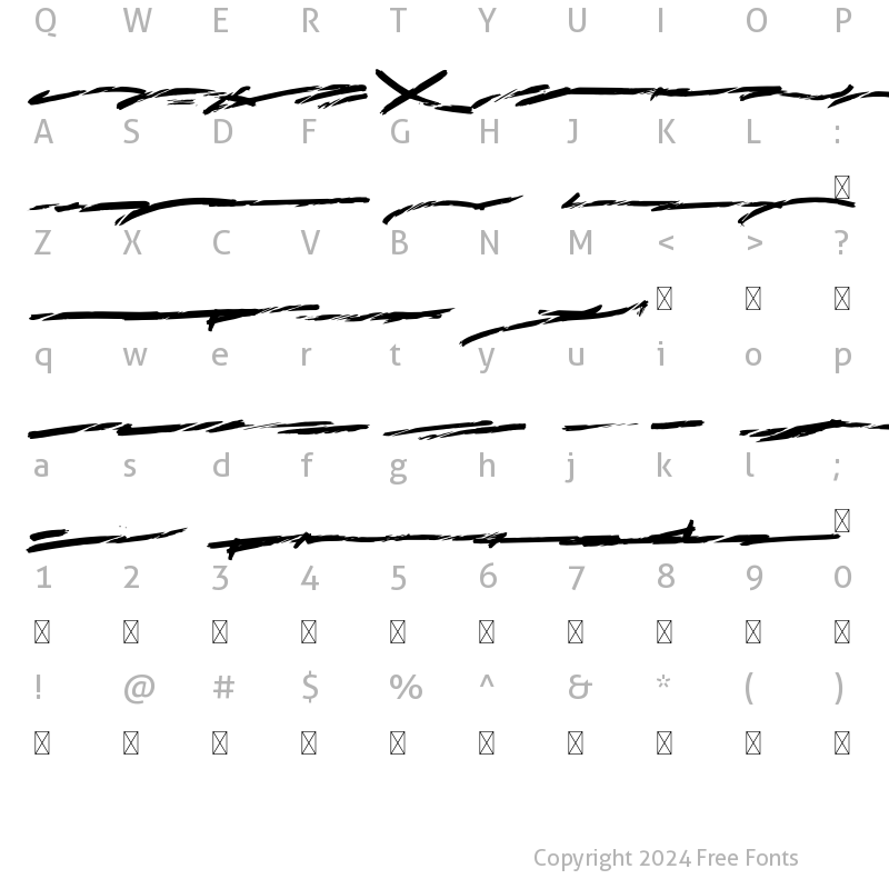 Character Map of Surfbars Underlines Regular