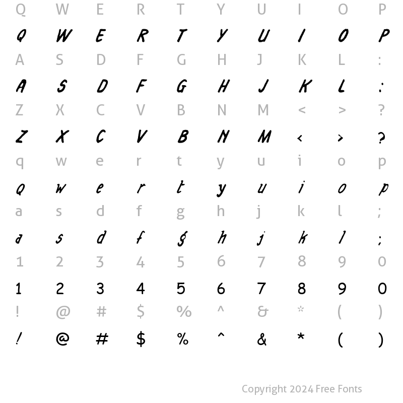 Character Map of Suske en Wiske Balloons Regular