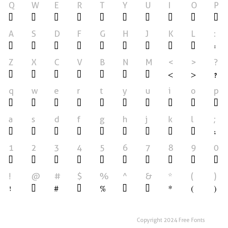 Character Map of SutonnyOMJ Regular