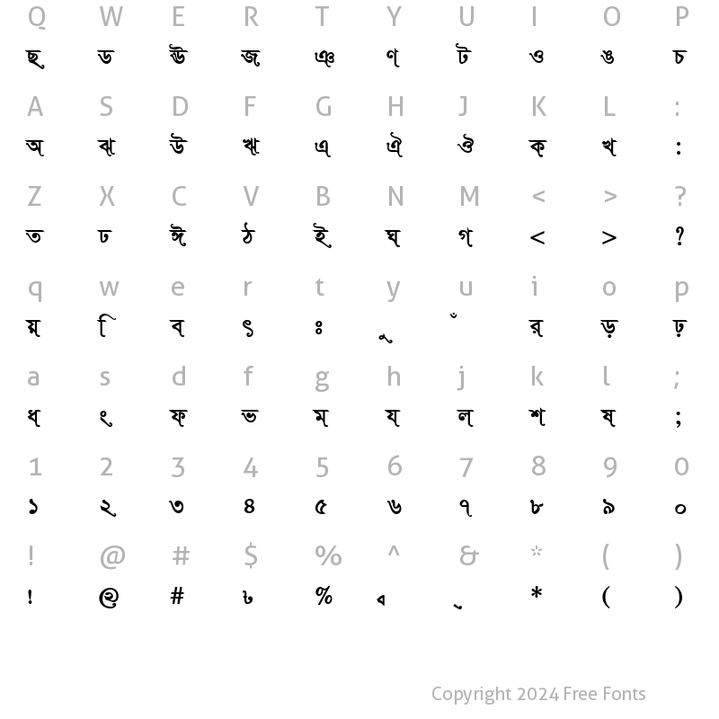 Character Map of SutonnySushreeMJ Bold