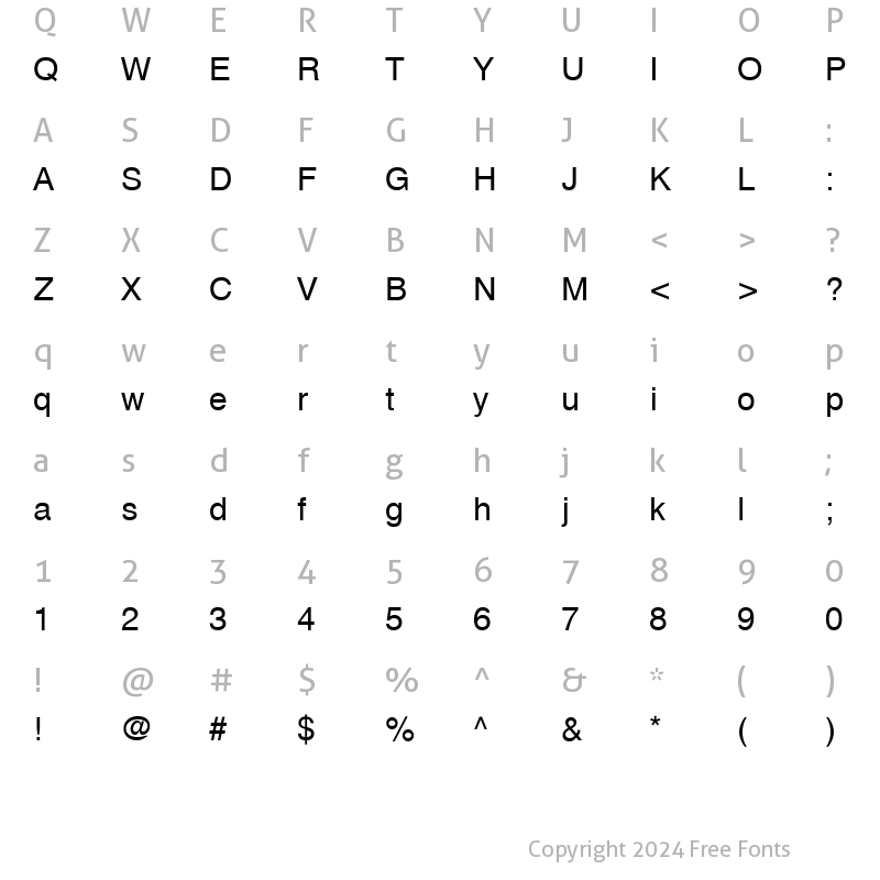 Character Map of Svoboda Regular