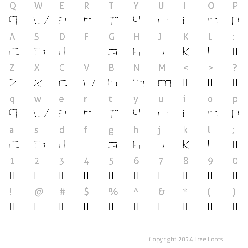 Character Map of swallow Regular