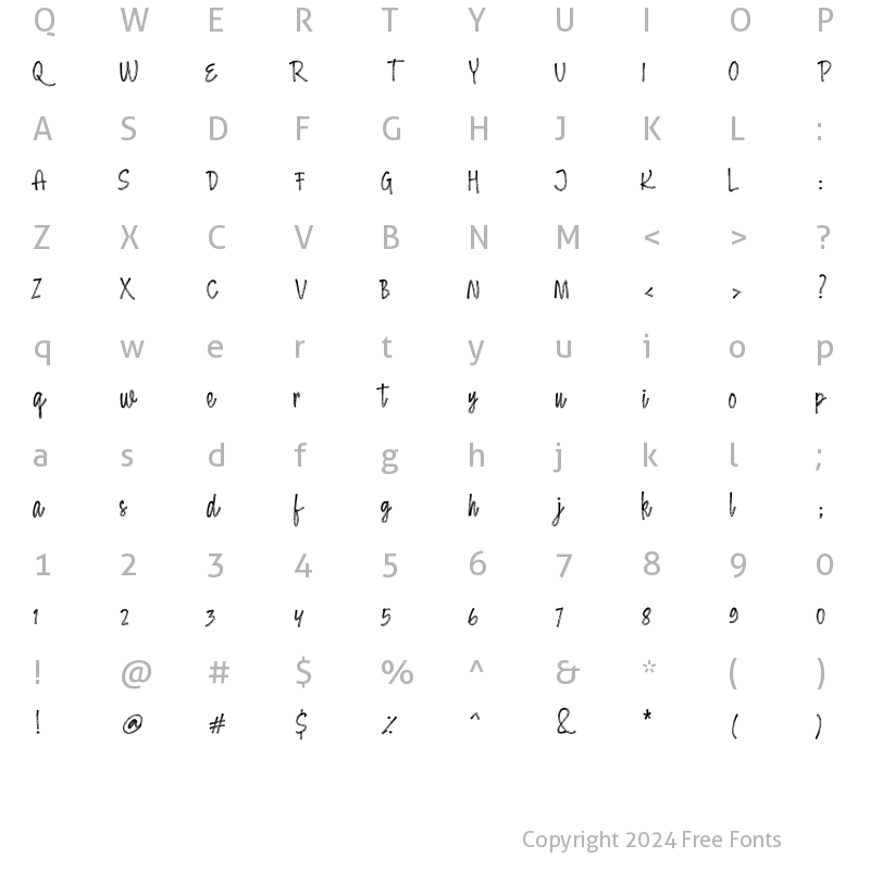 Character Map of Swallows Regular