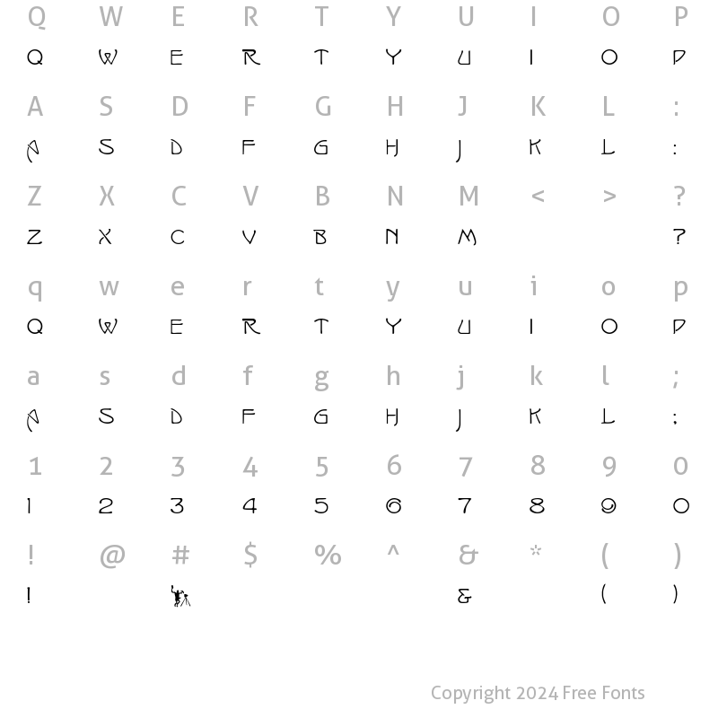 Character Map of Swansea Regular