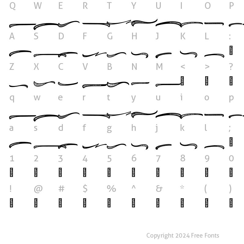 Character Map of Swashrough Regular