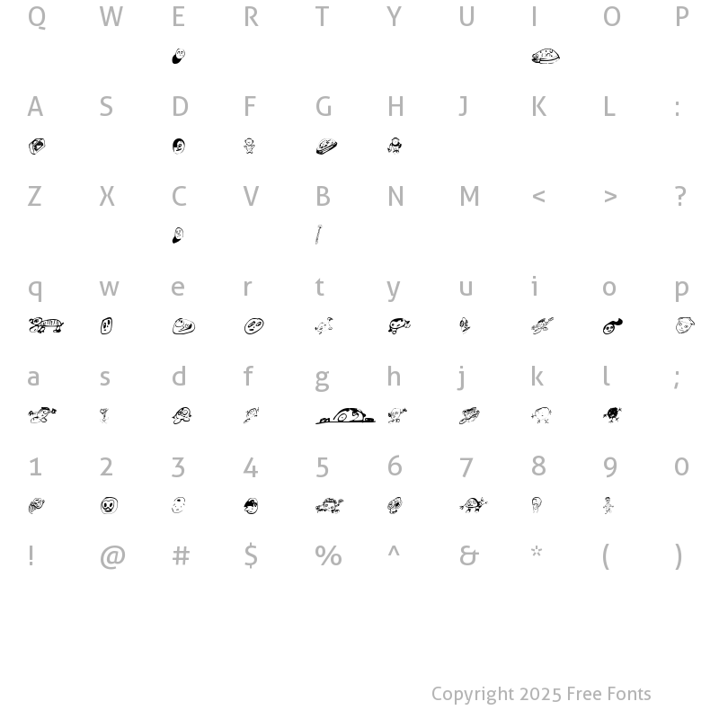 Character Map of Swatbats 1 Regular