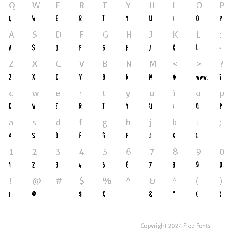 Character Map of Swede-Trauma Regular