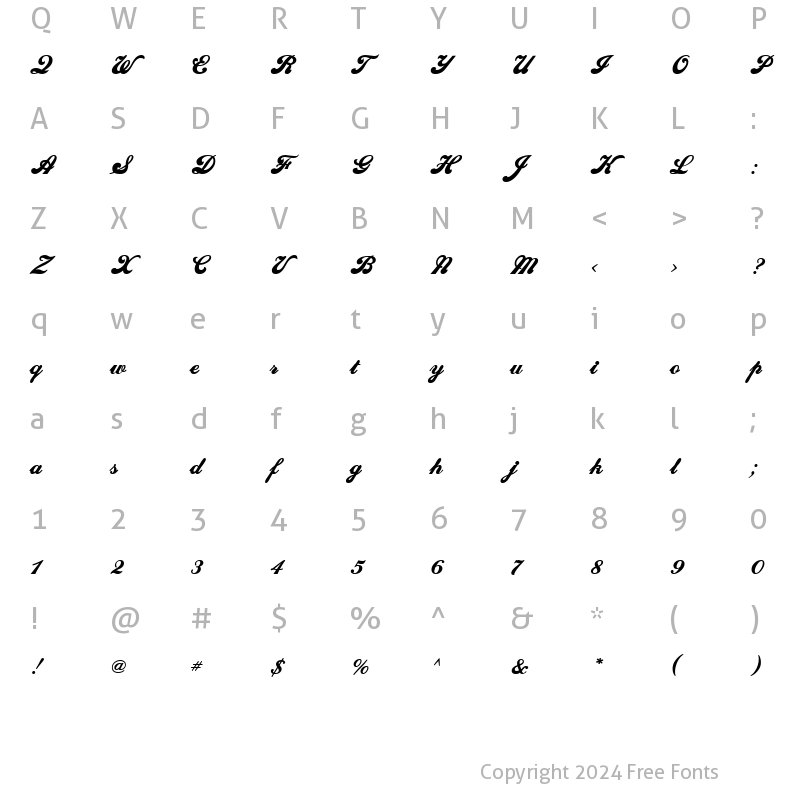 Character Map of Sweden Bold