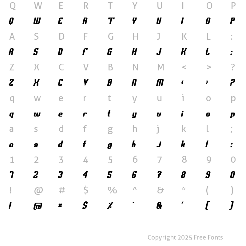 Character Map of Sweden Funkis StraightOblique Regular