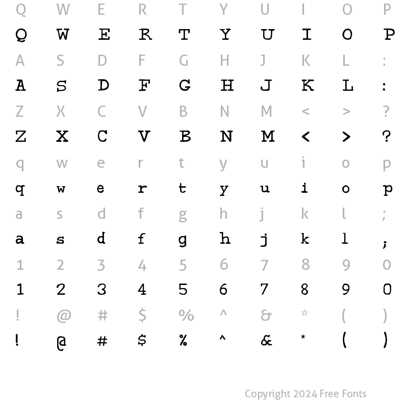 Character Map of Sweeep Regular