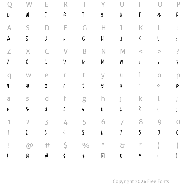 Character Map of Sweet And Candy Regular