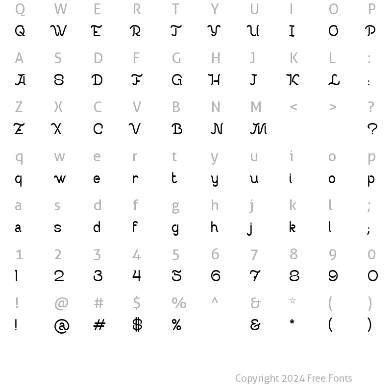 Character Map of Sweet and Fresh Regular