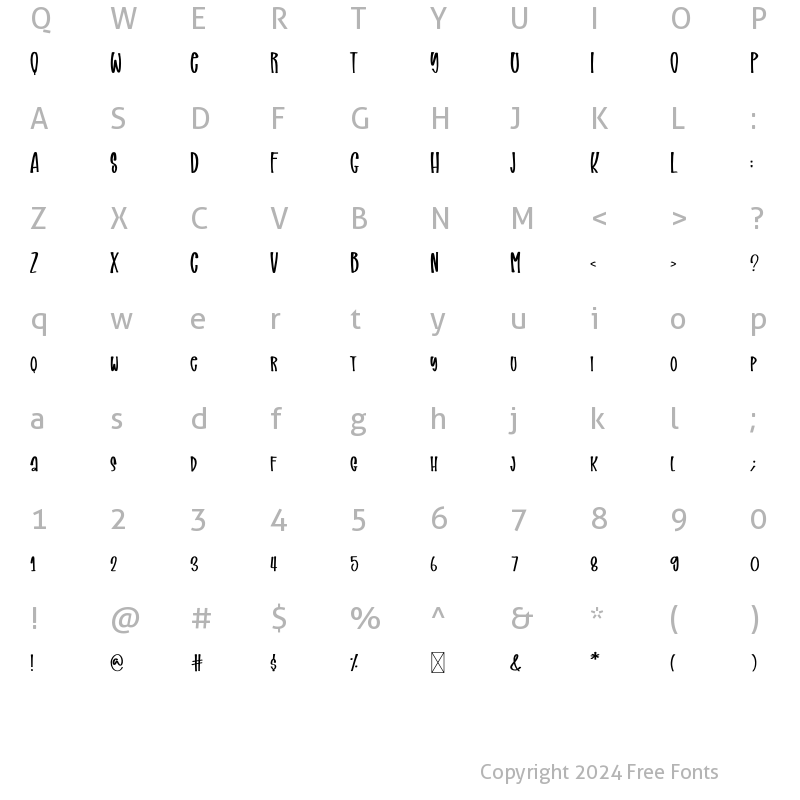 Character Map of Sweet And Sour Regular