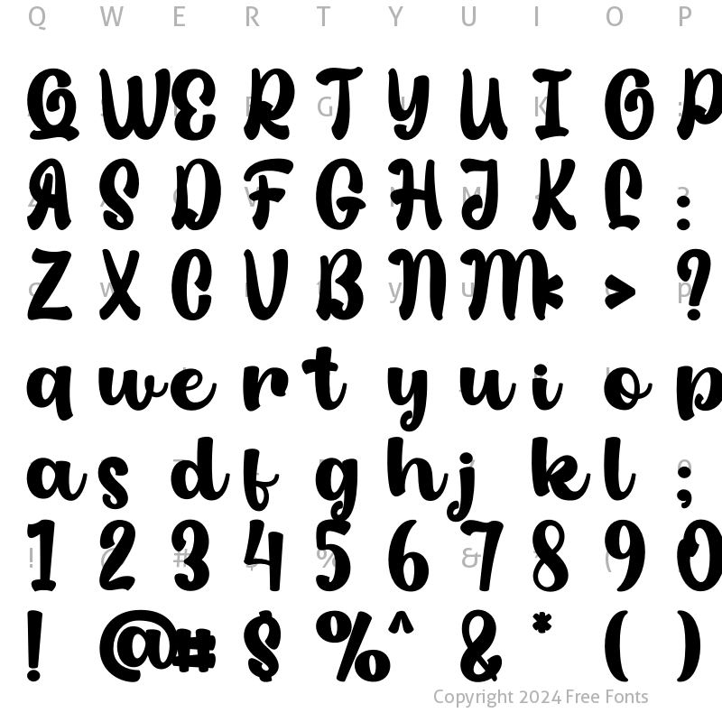 Character Map of Sweet Fig Regular