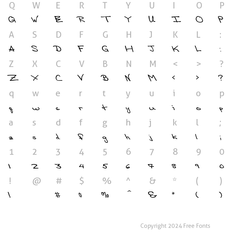 Character Map of Sweetheart Regular