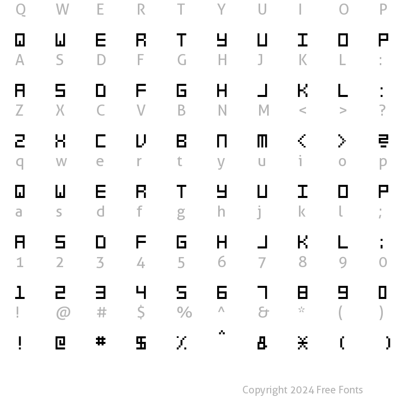 Character Map of swfit_slm_fw Regular