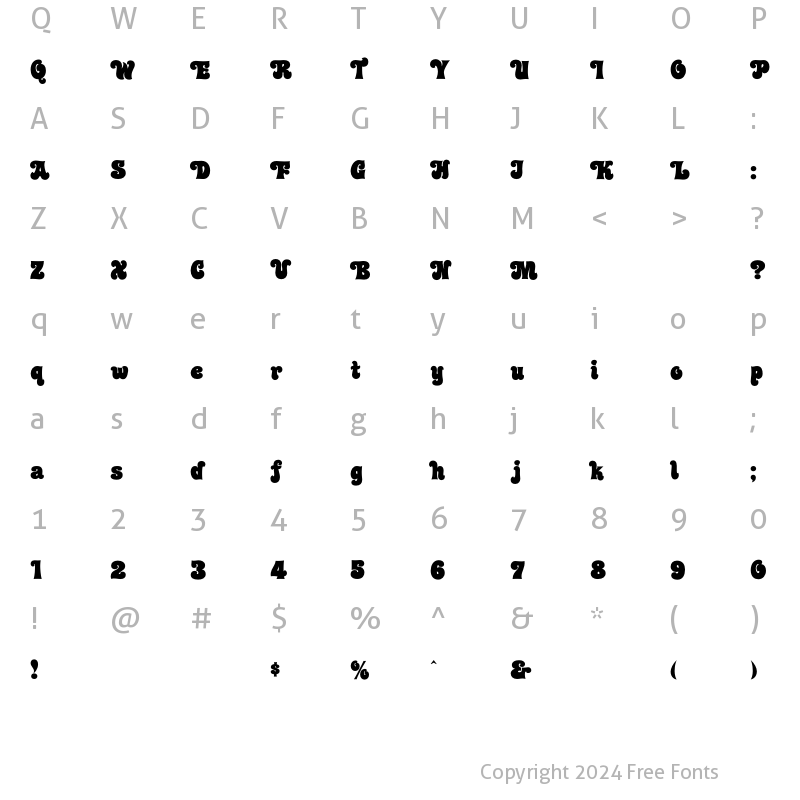 Character Map of Swinger Regular