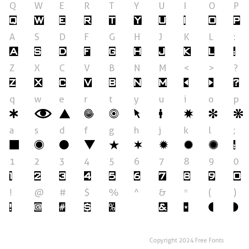 Character Map of Swish Buttons NF Regular