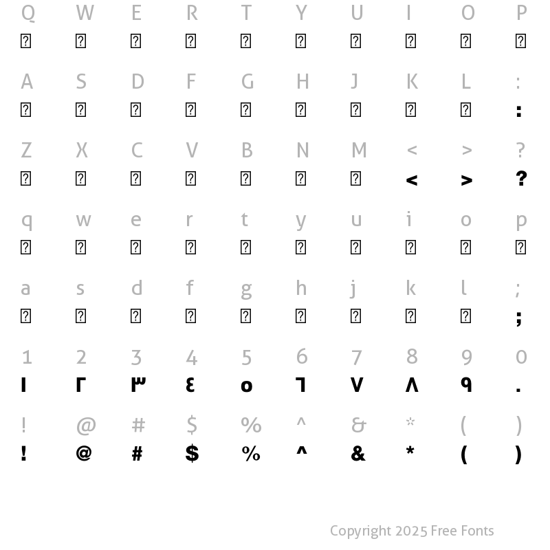 Character Map of Swissra-Heavy ?