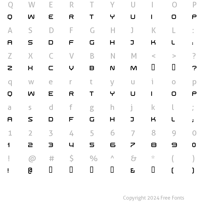 Character Map of Swisz Regular