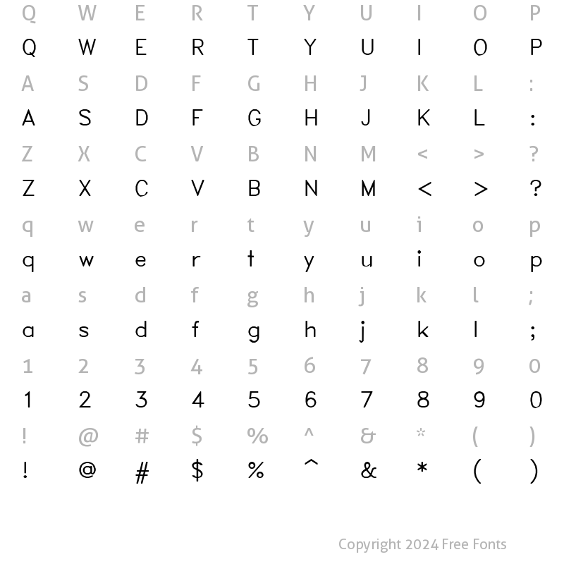 Character Map of SWRomnd Regular