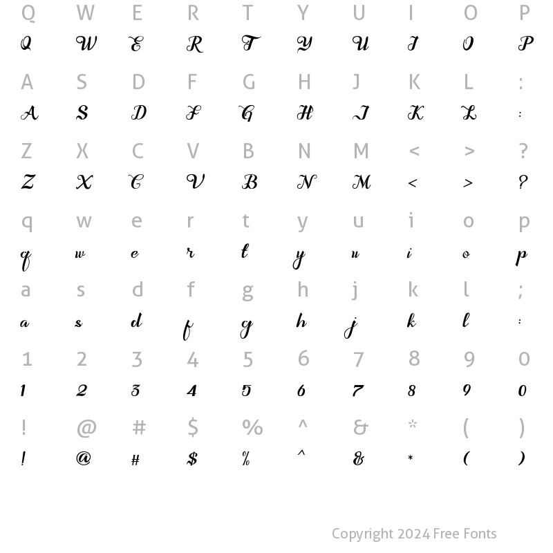 Character Map of Syakia Regular