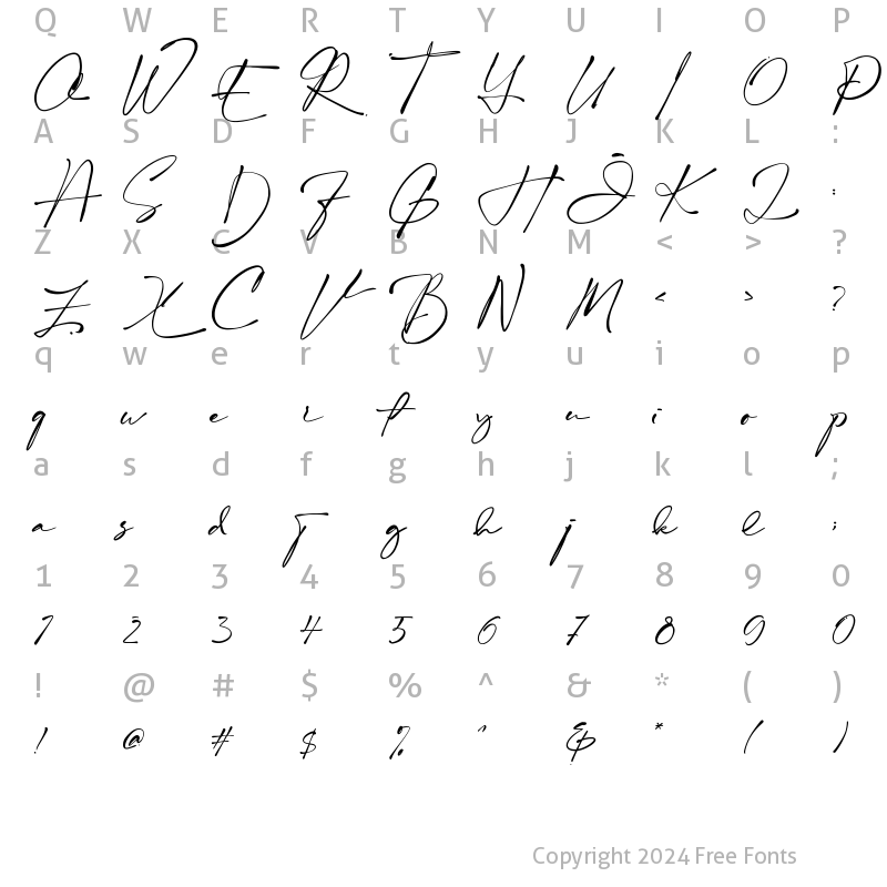 Character Map of Syamitla Regular