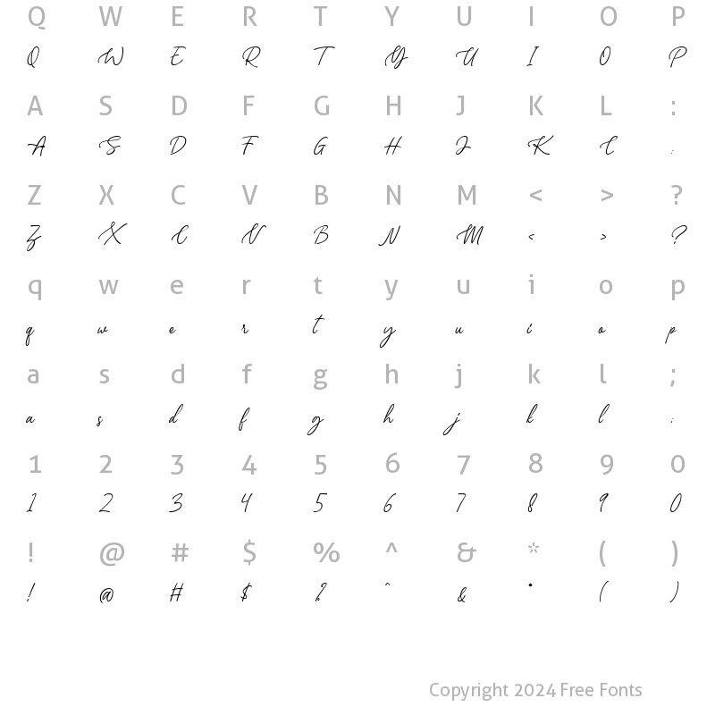 Character Map of Syarilla Regular