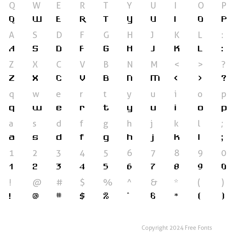 Character Map of Sydney Regular