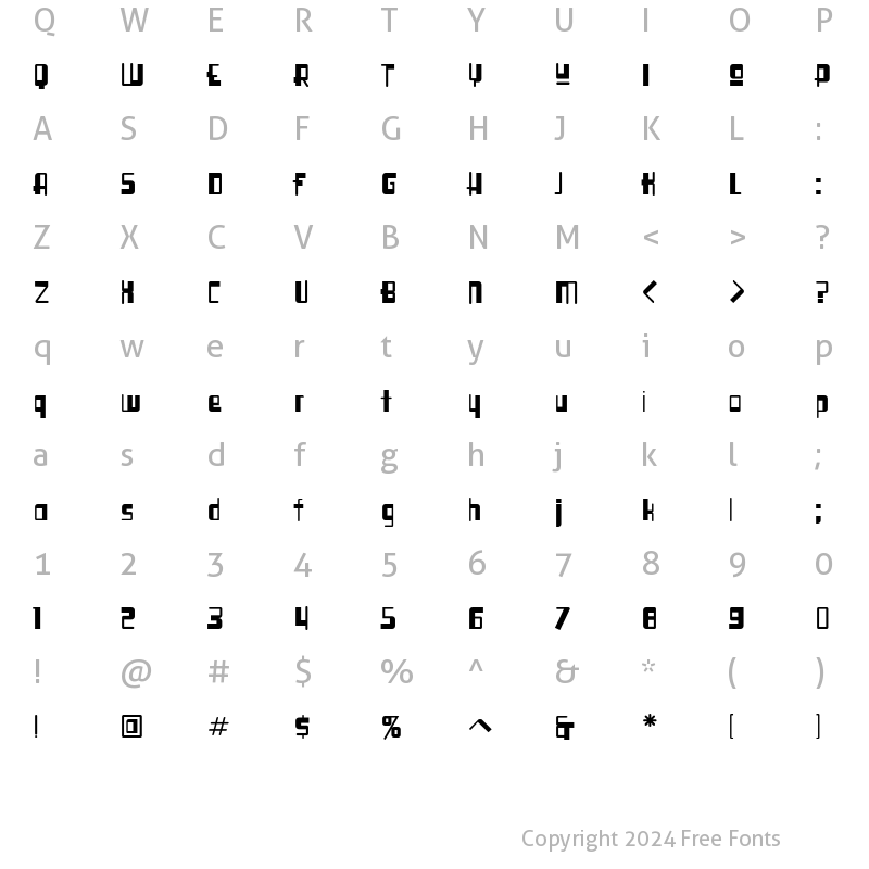 Character Map of Syllogon ICG Hard Regular