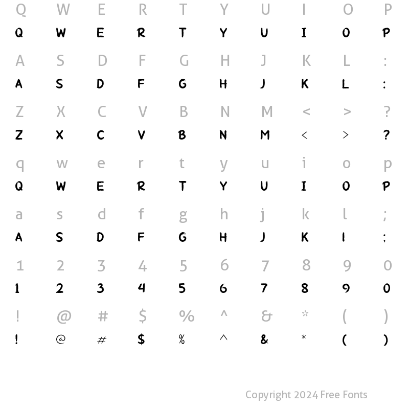 Character Map of SYLN Reguler