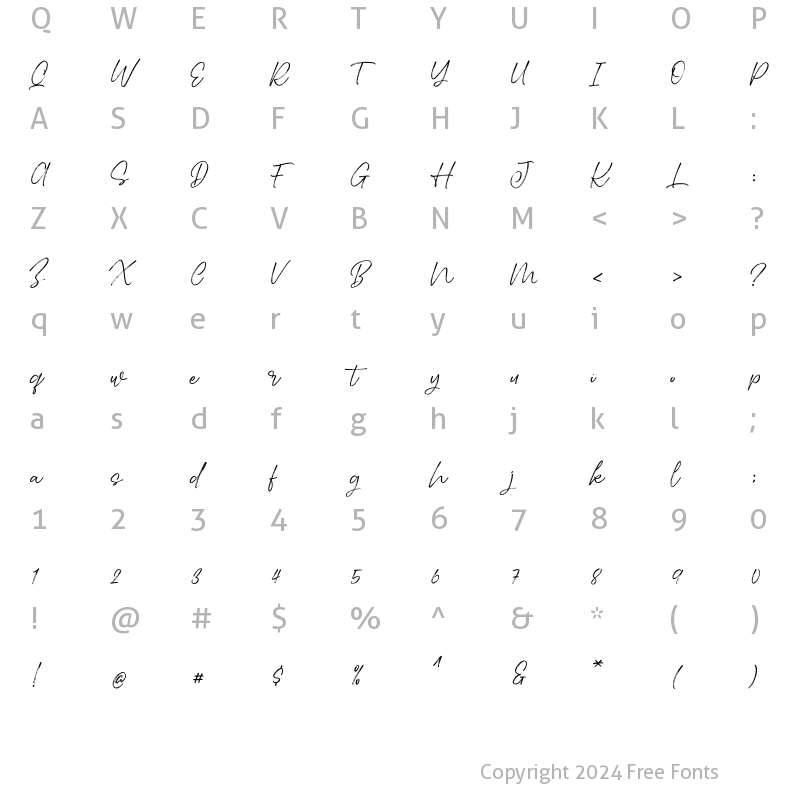 Character Map of Sylwan Regular