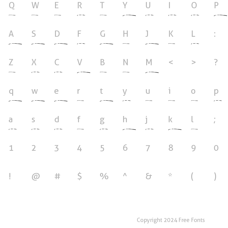 Character Map of Sylwan Swashes