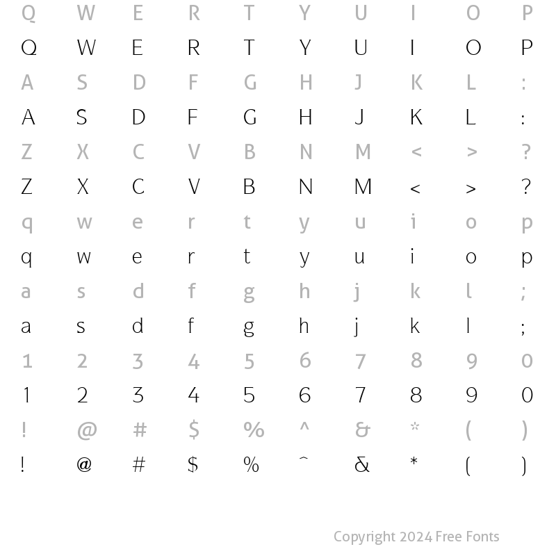 Character Map of Symbol ITC Regular