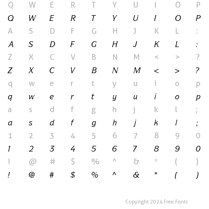 Character Map of SymbolBookSSi BoldItalic