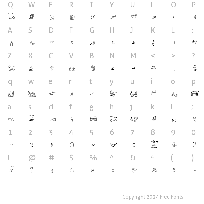 Character Map of Symbolico 2 DB Normal