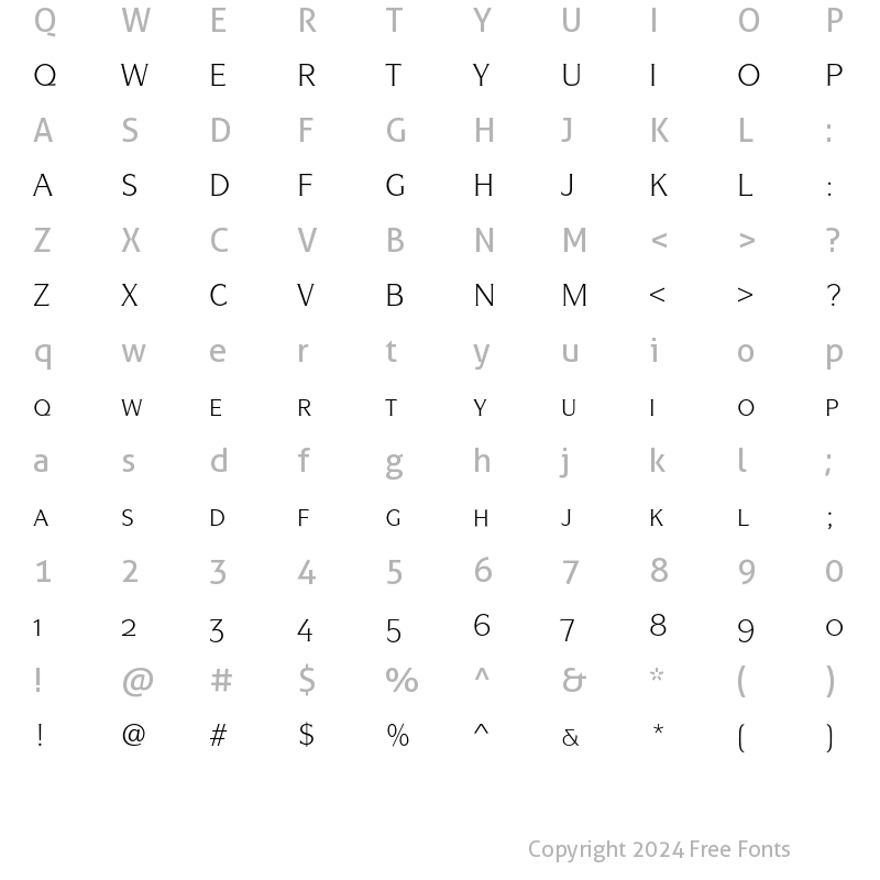 Character Map of SymbolSCEF Book Regular