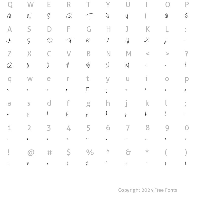 Character Map of Symptonics Regular