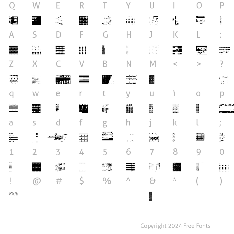 Character Map of Synaesthesis Regular