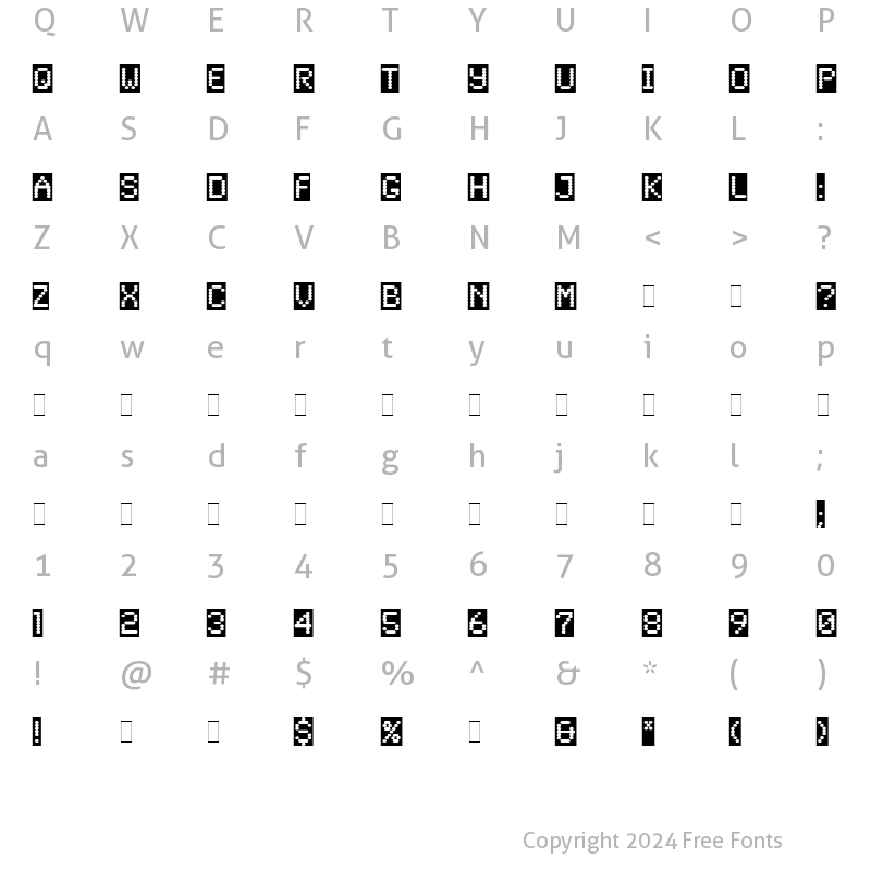 Character Map of SynchroReversed Plain