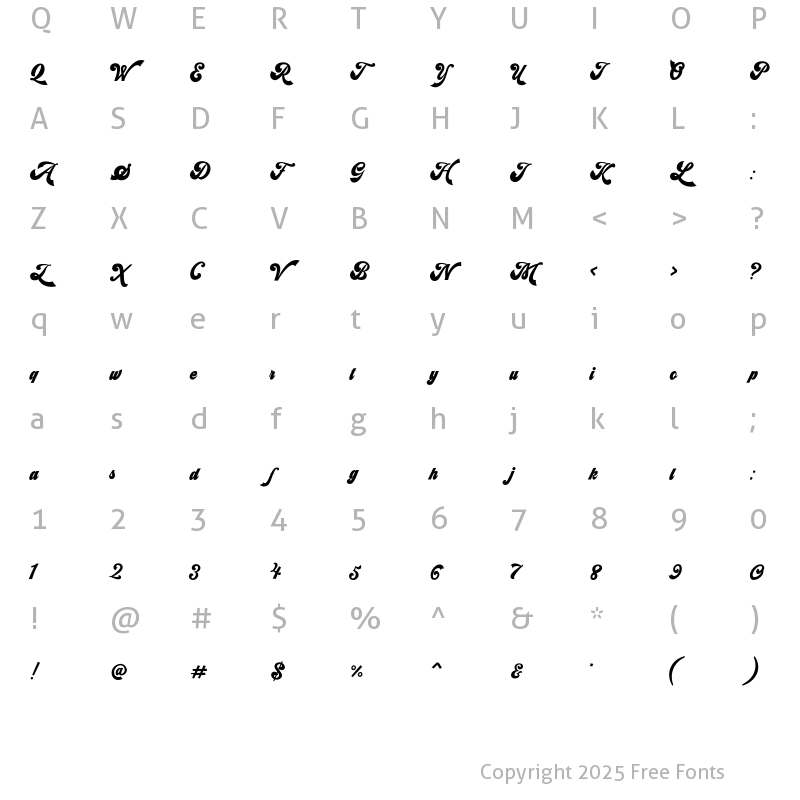 Character Map of Syncrho Regular