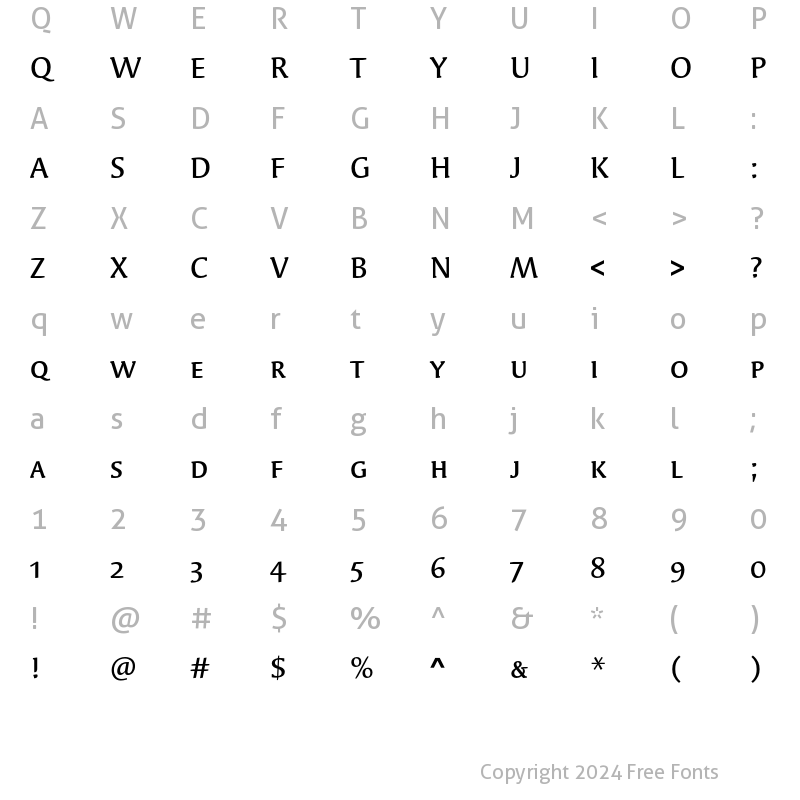 Character Map of SyndorEF SC Medium