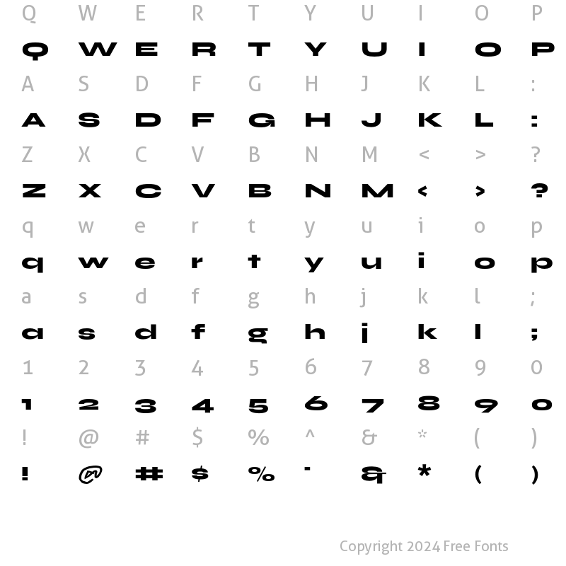 Character Map of Syne Extra