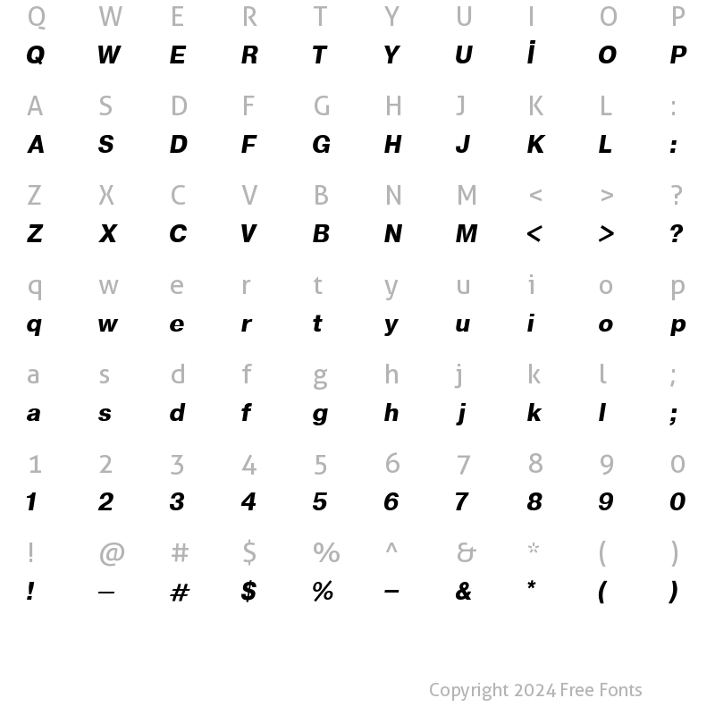 Character Map of Syntax Bold Italic